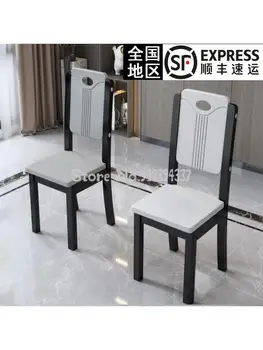 Tömörfa étkező asztal szék háttámla szék otthon fekete-fehér, modern, egyszerű Kínai napló széklet étteremben eszik