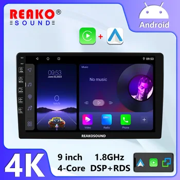 REAKO 2 Din Carplay Android autórádió 9 Colos, 4G-64G Univerzális Multimédia Lejátszó DSP Android Auto Autoradio Sztereó Bluetooth