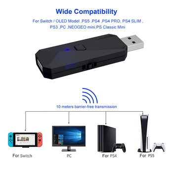 Játékvezérlő Átalakító Adapter Hordozható USB Átalakító Vezérlő Játék Tartozékok PS5 PS4 Kapcsoló PS3, PC
