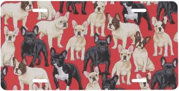 A Francia Bulldog Kutya Háziállat Kiskutya Autó Első Rendszám Takarja A Rendszámot Vicces Autó Dekoráció Alumínium Rendszámtábla Keret