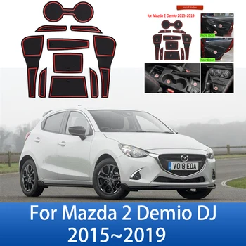 A Mazda2 Demio DJ 2015 2016 2017 2018 2019 csúszásgátló Gumi Kapu Mat Kupa Groove Párna Lyuk Párna Slot Hullámvasút Autó Tartozékok