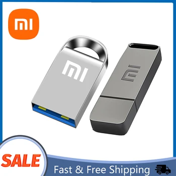 Xiaomo Mini Fém USB Flash Meghajtók Ezüst Üzleti Ajándékok Memory Stick USB Flash Kreatív Arany Kulcs Memory Stick 2TB 1 tb-os 512 gb-os