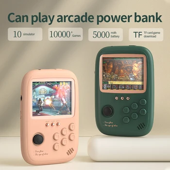 A videojáték-Konzol, 3.2 Hüvelyk Kézi Játékosok 10000+ Játék Retro Hordozható Eszközök Támogatása TF kártya telefon töltés