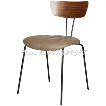 Vas művészeti Északi egyszerű, modern, világos luxus Amerikai retro tervező szék étterem, kávézó otthon szék háttámla